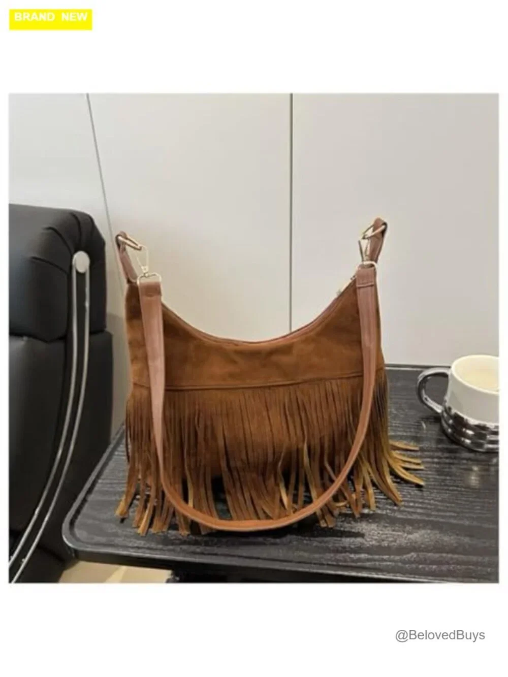 Fringe Hobo Bag Western Purse Shoulder Bag Vegan Suede Tassel Hippie Crossbody